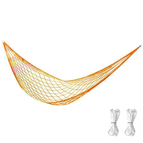 Ranit Nylon Mesh Rope Hammocks Swinging Swing Chair For Outdoor Recreation Camping (Orange) #TOP24