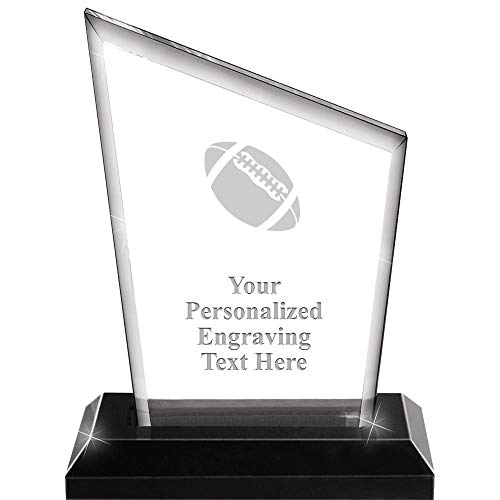 Crown Awards Football Acrylics - 6" Peak Skyline Acrylic Award Football Presentation Trophy, Engraving Included Prime