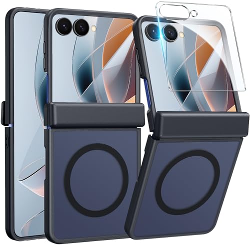 Image of FNTCASE for Samsung-Galaxy Z Flip 8 Matte Case with Hinge Protection | Compatible with Magsafe, Screen Protector, Military Grade Drop Shockproof Protective, Magnetic Translucent Phone Case