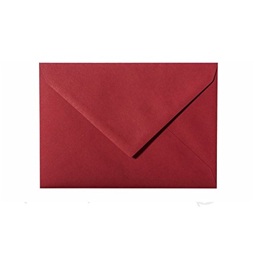 Lote de sobres para correo (100 unidades, C5, 162 x 229 mm, con solapa en punta, 120 g), color burdeos 24