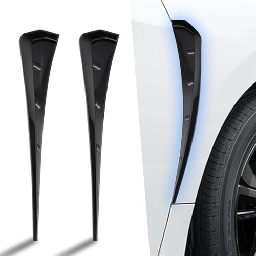 2PCS Car Fender Side Vents, ABS Fender Decorative Stickers, Air Flow Intake Hole Grille, Car Body Side Vent Spoiler, Auto Exterior Accessories, Universal for Most Cars (Black)