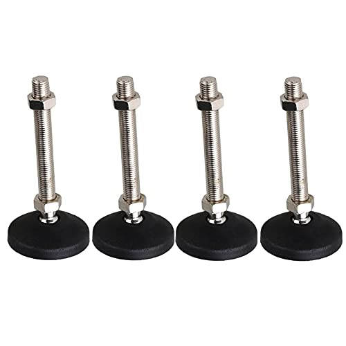 KAYOUDE Lot de 4 pieds nivellement réglables for meubles, base en nylon, filetage mécanique, D60 x M16 100 mm