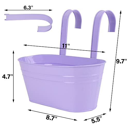 Glory Island 5 Pcs Hanging Flower Pot, Metal Iron Bucket Fence Hanging Planters For Outdoor Plants, Planter Box With Detachable Hooks For Railing Balcony Garden Yard #TOP1