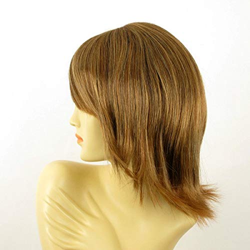 Perruque Mi-longue HILARY Couleur Châtain Cuivré Mèches Blondes - Synthétique - Taille Moyenne - Neuf Avec étiquettes