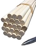 Trustleaf 16mm x 600mm Birch Hardwood Wooden Craft Sticks/Dowels - Seconds - Pack of 5 Dowels - Image 1