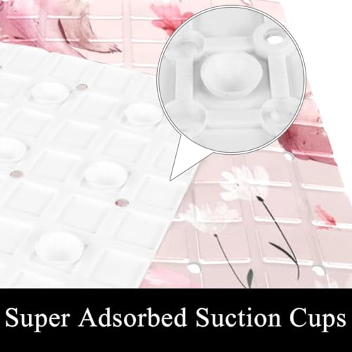 Tapis de bain lavable en machine lavable avec ventouses de sécurité