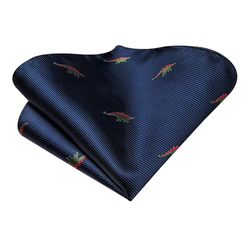 Image of Hi-Tie Mens Paisley Floral Striped Ties Set Silk Necktie and Lapel Pin for Men Pocket Square Cufflinks Set Business Wedding