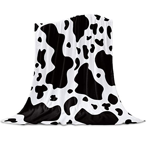 毛布 シングル ブランケット ぶらんけっと 黒白 牛柄 乳牛柄 アニマルプリント おしゃれ 夏用 エアコン対策 吸湿発熱 マイクロファイバー 冬用敷き毛布 フランネル 柔らかい ひざ掛け お昼寝ケット 掛け毛布 洗える もうふ フリース 軽量 薄手 100x150cm