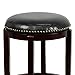 Flash Furniture Margaret 24'' High Backless Cappuccino Wood Counter Height Stool with Black LeatherSoft Swivel Seat
