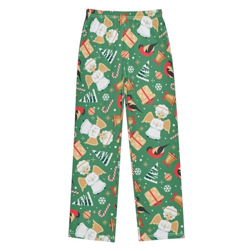 Boys' Pants Christmas Angel Bird Gift Long Bottoms Jogger Pants Elastic Waist Trousers with Pockets S-XL
