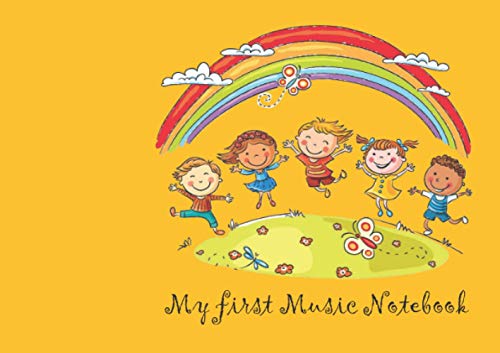 My First Music Notebook: Wide Staff. Music Writing Notebook For Kids and 1 single stave per page, treble clef and bass clef (Music Books)