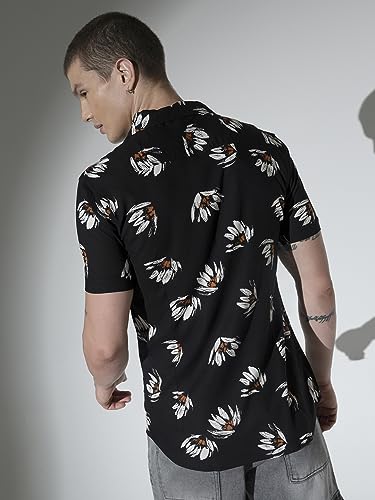 Image of Hubberholme Men's Rayon Relaxed Fit Printed Half Sleeve Resort Shirt
