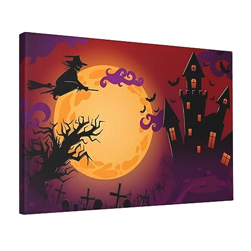 Toile Happy Halloween moderne sans cadre déco salon cuisine