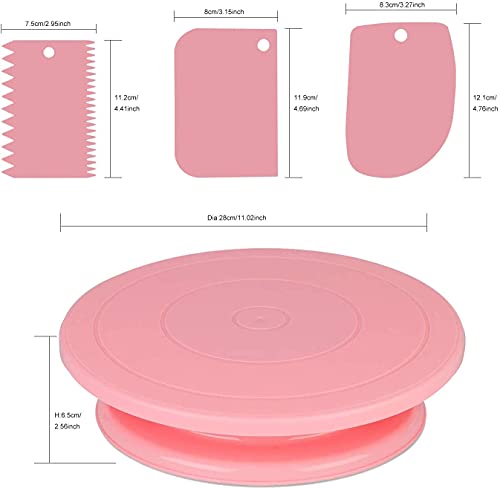 Piatto girevole per torte con 2 tavolette