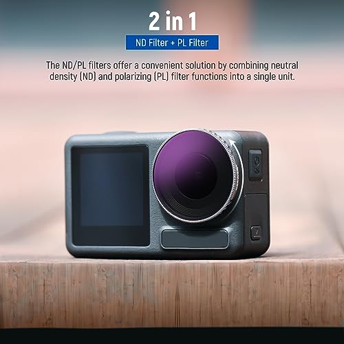 Image of NEEWER ND /PL Filter Set Compatible with DJI Osmo Action 4 /Action 5 Pro (4 Pack), Screw OnND8 /PL+ND16 /PL+ND32 /PL+ND64 /PL Filter Kit Action Camera Accessories Multicoated HD Optical Glass , FL-A14