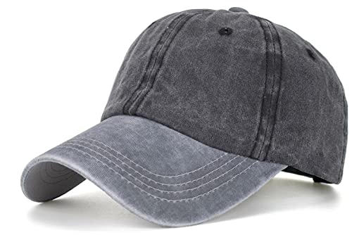 Image of SwooK Classic Unisex Baseball Cap - Adjustable for Men, Women, Boys, Adults (Black /Grey)
