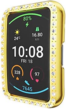 Miniatura 3 de BabyValley - Carcasa compatible con Huawei Watch Fit Diamond con cobertura completa de borde protector de pantalla para reloj (oro rosa y oro y rosa)