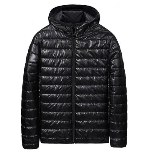 Dgoopd Lightweight Puffer Jacket Men Hooded Packable down Jacket Zip up Quilted Insulated Jackets Warm Winter Jackets