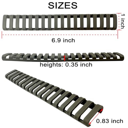 DDOUT Picatinny Rail Cover Rubber, OD Green 18-Slot Rubberized Rail Protection Ladder, Cut to Any Size for Easy Installation - Thumbnail 4