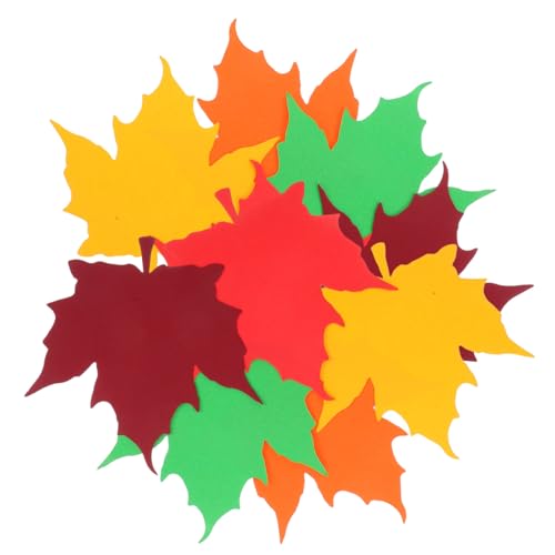 DIYEAH Herbstliche Ahornblatt Papier Dekorationen 50 Stück Thanksgiving Karten Ahornblatt Papierausschnitte Ahornblatt Ausschnitte Dekorative Wandpapier Ausschnitte Herbstblatt Papier