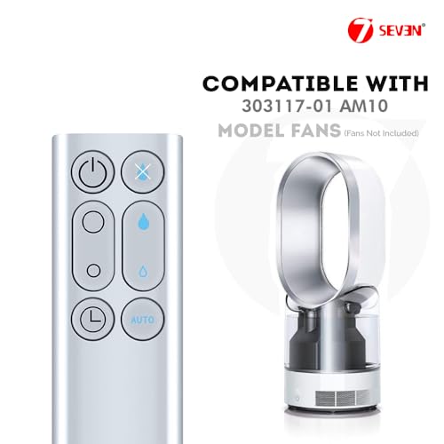 Image of 7SEVEN Compatible with Dyson Remote Control Model 303117-01 AM10 Humidifier (Silver) Fan Remote, Required CR2032 Battery - Match Remotes Keys Exactly with Existing Original Remote