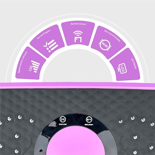 Image of Vibration Plate Machine with Resistance Bands and Remote Control 125 Speed Levels 450LB Capacity Whole Body Oscillating Platform for Home Use