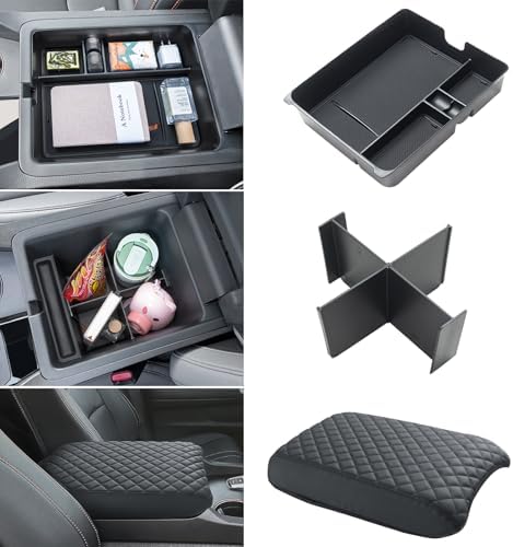 PIMCAR 3-Piece Honda CRV 2023-2025 2026 Center Console Organizer Set | Custom Fit Armrest Tray Hidden Storage Box Armrest Dividers Durable Abs Material