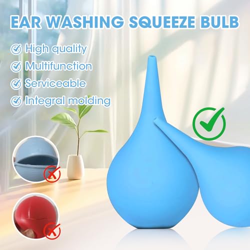 3 Pack Hand Bulb Ear Syringes,Ear Washing Rubber Squeeze Bulb for Babies Adults Pets (27ml,65ml,90ml)