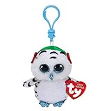  TY Beanie Boos Nester Schlüsselanhänger Weihnachten weiße Eule Weihnachtsedition 8,5cm