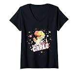 CARLO - Cute Boy Name with cute Dinosaur V-Neck T-Shirt
