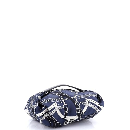 Hermes, Pre-Loved Balusoie Bag Printed Silk and Leather, Blue2