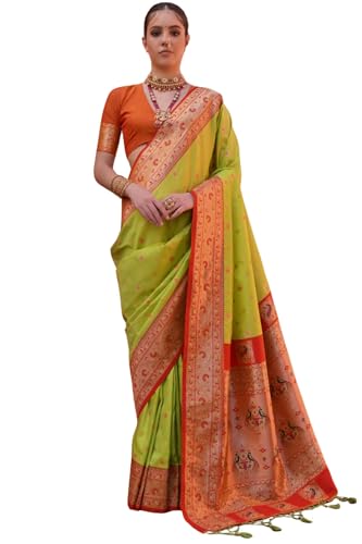 SGF11 Women's Kanjivaram Paithani Soft Silk Saree With Unstitched Blouse Piece product image 9