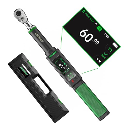 Digitaler Drehmomentschlüssel 3/8, 3-60N.m, ±1% Drehmomentschlüssel mit Summer und LED-Anzeige für Auto, Motorrad und Fahrrad