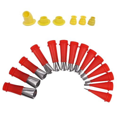 Kit 20 piezas boquillas aplicadoras en acero inoxidable reutilizable miniatura 4