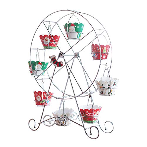 Présentoir à gâteaux pour 8 cupcakes - Grande roue - Argenté