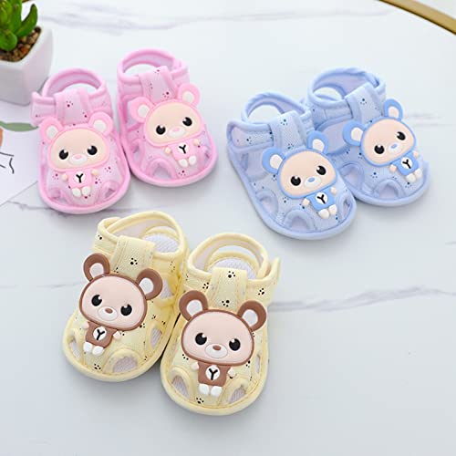 Baby Girl Boy Sandals Infant Toddler Shoes First Walkers Prewalkers Soft Sole Breathable Flat (Yellow, 3.5 Infant)2