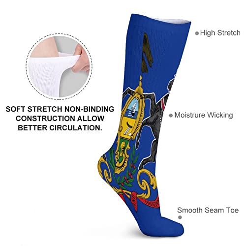 Pennsylvania State Flag Casual Socks Sweat-Wicking and Breathable Sports Socks for Men and Women (5 Pairs)3