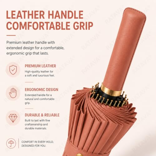 Image of Extra Large 24 Ribs Golf Umbrella - Automatic Open Long Handle, Heavy Duty Windproof Double Canopy, Waterproof & UV Protection Stick Umbrella for Men & Women 1pc