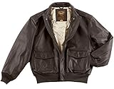 Landing Leathers Men Monogram Collection Air Force A-2 Leather Flight Bomber Jacket Dark Brown Big 3XL