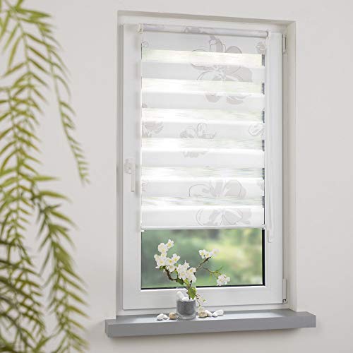 Klemmfix- Duorollo/Doppelrollo mit Druckmotiv Boston mit verstellbaren...