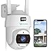 WiFi/WLAN günstig Kaufen-UCOCARE 4MP Überwachungskamera Aussen WLAN mit SD-Karte 32G (1 Stück), 360° PTZ Kamera Überwachung Aussen, Automatische Nachverfolgung, 24/7 Aufnahme, Farbige Nachtsicht, IP67, 2-Wege-Audio