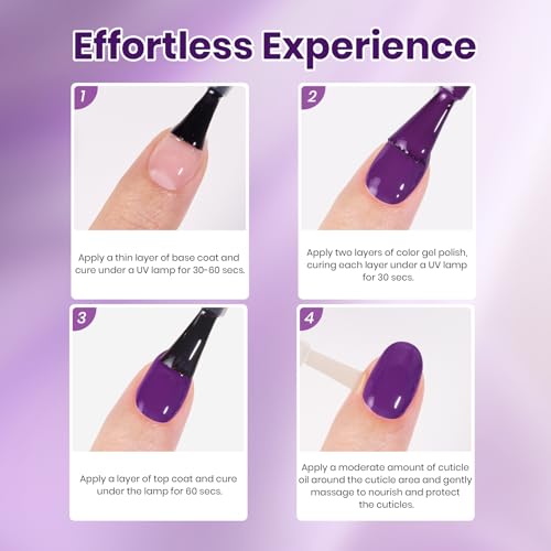 Image of beetles Purple Gel Polish Hema-Free - Wine Stain, 1pc Dark Purple Color Gel 15ml Full Size Fall Nails Soak Off UV Colorful Bottle Nail Art Manicure Gifts for Women