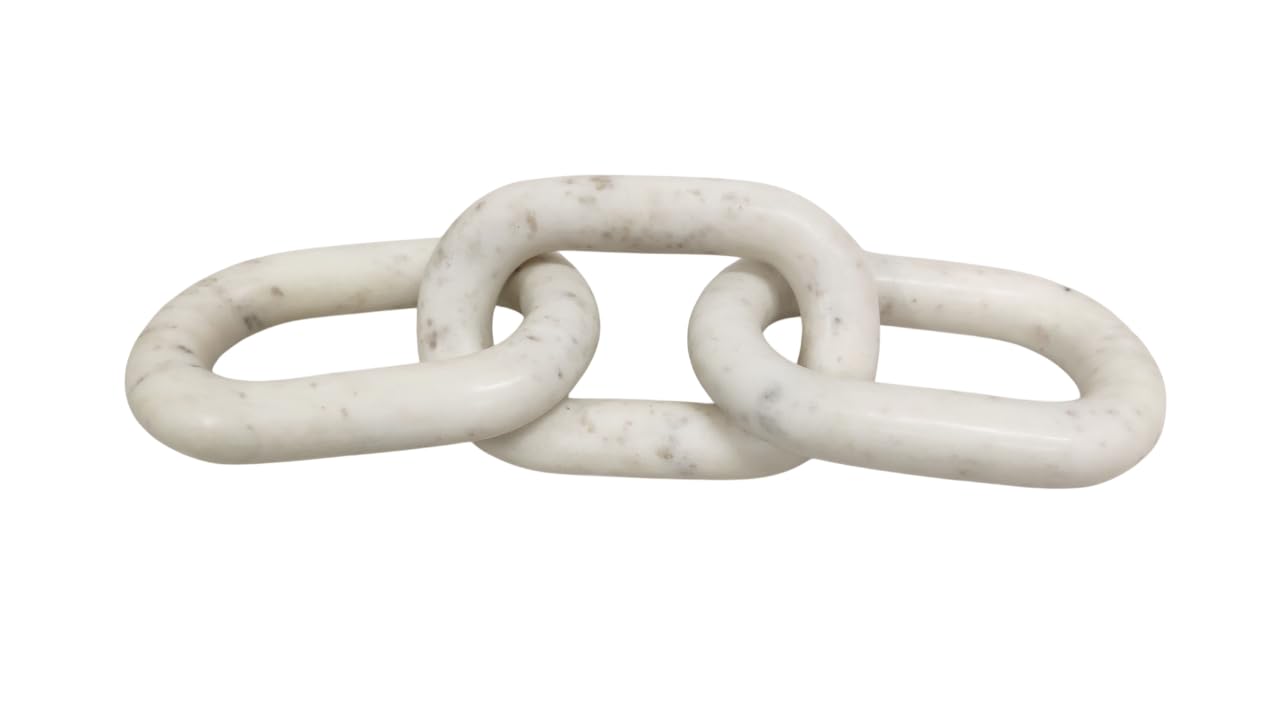 Escultura de cadena de eslabones de mármol blanco | Decoración de cadena de eslabones | Nudo de mármol | Eslabón de mármol | Decoración del hogar | Cadena de mármol | Arte de eslabones de cadena
