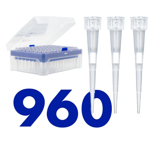Kashi Scientific 10 uL Universal Filtering Racked Laboratory Pipette Tips, Sterile Dnase/Rnase Free, Pyrogen Safe [10ul, Filtered, 960 Tips]