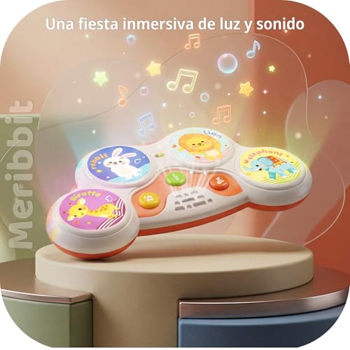 Juguete seguro para niños pequeños que calma y estimula mediante luces y tambor 2