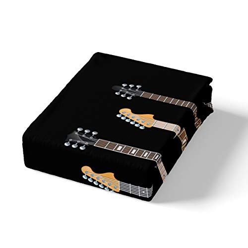 Guitar Printed Bedding Set Teens Rock Music Themed Duvet Cover For Kids Children Adults Colorful Musical Pattern Comforter Cover Hip Hop Stripe Style Bedspread Cover Bedroom Decor 3Pcs Super King … - Image 3