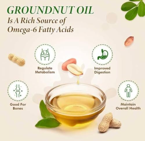 Image of Sarv Matrikaa Natural Pure Wood Pressed Groundnut Oil 250ML| 100% Natural, Peanut Oil for Cooking & Frying | Rich in Nutrients