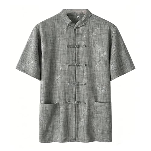 Chemise en lin hommes coupe ample vêtement arts martiaux été