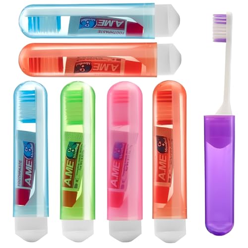 6 Cepillos de Dientes Plegables Portátiles Suaves y Pequeños, Cepillo Dientes Viaje, para Viaje, Camping, Senderismo