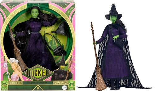 mattel universal wicked deluxe elphaba fashion doll amp accessories movie-inspired look with braided hair amp posability